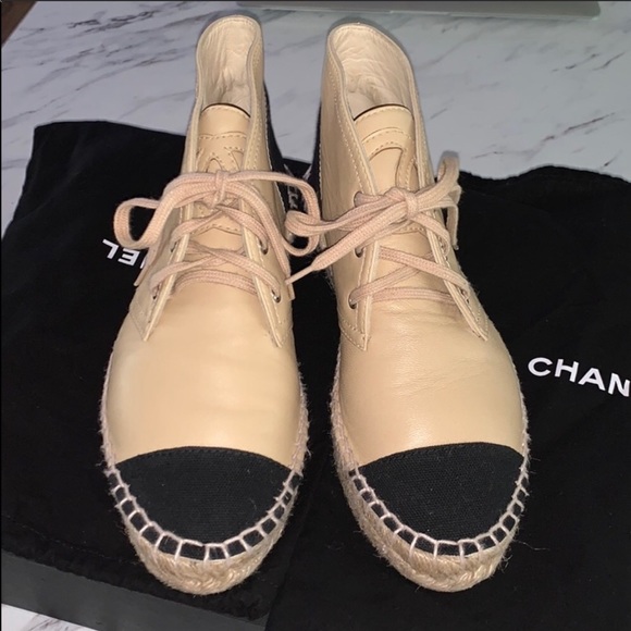 Chanel Ankle High Espadrilles Shoes 37 - Picture 1 of 16